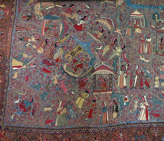 A 19th century Kashmir wool and silk shawl,